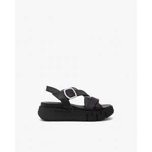 Sandalias de Plataforma con Cuña para Mujer Nero Giardini, Color Negro, con Tiras y Hebilla Plateada - Product Image 1