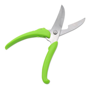 Stainless Steel <b>Kitchen</b> <b>Scissors</b> Green Elbow Shape Springback Home Use Multi Purpose Cutting Tool - Product Image 1