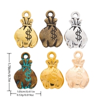 Antique Bronze Mini US Dollar Signe Argent Sac Charmes DIY Accessoires En Vrac Pack pour Enfants Bracelets Colliers Artisanat