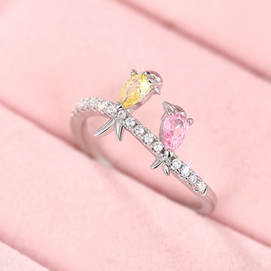 Anello con Uccellino Colorato, Stile Coreano Minimalista, Gioiello di Moda per Donna, Uso Quotidiano, Regalo Chic - Product Image 4
