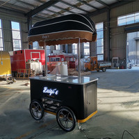 Carrito de Helados Personalizado con Ventana de Exhibición, Carrito de Helados Sweet Bar