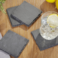 Sous-verres ronds en ardoise noire classiques écologiques de 4 pouces, vierges pour gravure laser, vente en gros sur mesure