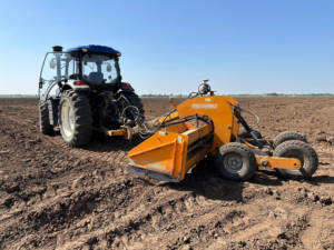 GPS vệ tinh học sinh lớp điện tiller Máy kéo loại cho đất nông nghiệp san lấp mặt bằng đất khô cạo 2m Máy - Product Image 4