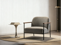 Fauteuil d'appoint individuel pour hôtel, salon, zones d'attente publiques, écoles et extérieur, avec revêtement en tissu doux et structure métallique