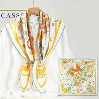 Écharpes en soie personnalisées, écharpe carrée en soie personnalisée 90x90cm, imprimé floral, design léger et aérien, parfait pour offrir en cadeau