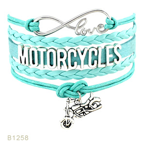 Biker Chick Live to Ride Cyclisme Moto Drapeau à damier Motocross Dirt Bike Vélo Auto Voiture Moto Racing Bracelet - Product Image 4