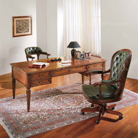 Mobilier de bureau américain classique chaise de bureau Table d'écriture en bois de style rétro avec tiroirs de rangement