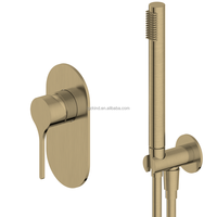 Robinet de douche en or brossé au design moderne, kit de robinets de douche à effet pluie, robinets de douche haute pression pour hôtel