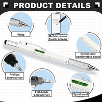 Stylo à bille multifonction 6-en-1 durable avec logo personnalisé SL, avec tournevis, stylo multi-outils en plastique coloré, cadeau pour la fête des pères