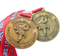 Fabricant personnalisé plaqué or 3D UV Grandmaster Herbie Thompson Arts martiaux karaté judo médaille en métal pour les sports de combat