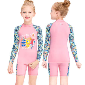 New Children Swimsuit Kids <b>Long</b> <b>Sleeve</b> Swimming <b>Top</b> <b>Swim</b> Trunks 2 Piece Set UPF50+ Sunscreen Girl Split Swimwear Suit - Product Image 5