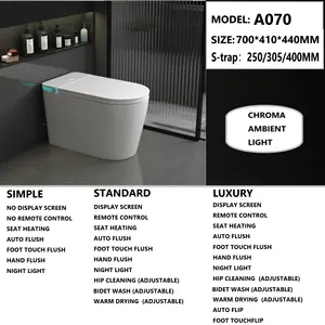 घर के लिए बिडेट बाथरूम सिरेमिक स्वचालित वन पीस स्मार्ट टॉयलेट कमोड के साथ नया आगमन सेनेटरी वेयर इंटेलिजेंट टॉयलेट बाउल