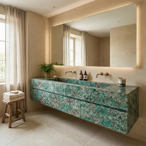 Losa de Piedra Sintética Estilo Cuarcita Verde Botánica, Resistente a los Arañazos, Precio de Fábrica, para Encimeras de Baños de Hotel - Product Image 1