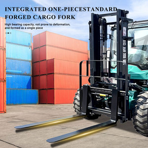 ISO CE 인증 홍첸 CPCD 4륜 구동 디젤 3톤 실내용 전지형 아티큘레이티드 지게차 - Product Image 5