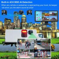 PZ nouveau design 10.36in 12-36V pour camion DVR quad split moniteur 360 vue caméra de recul avec alarme BSD kit de suivi humain automatique