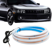 Bande LED d'ambiance pour phare de voiture, effet eau courante en silicone, feux de jour, couleurs magiques, avec capot de protection