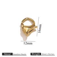 Boucle mousqueton en acier inoxydable titane inaltérable, boucle à ressort en forme de cœur, accessoires de tête de bouton pour bijoux de bracelet DIY