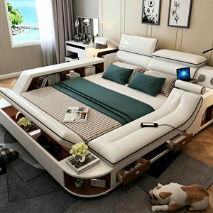 <span class=keywords><strong>Lit</strong></span> intelligent KEHUI, taille Queen, avec rangement, pour meubles de massage, 180x200, <span class=keywords><strong>lit</strong></span> intelligent multifonctionnel Queen pour chambre à coucher - Product Image 1