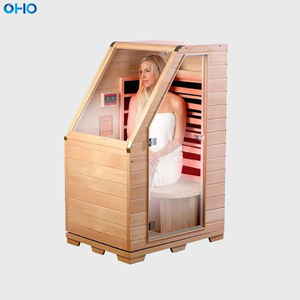 <span class=keywords><strong>Cabine</strong></span> de sauna miniature à vapeur sèche à l'ozone, design moderne en bois de cèdre rouge, pour 1 personne, dôme en hemlock, infrarouge lointain, à vendre - Product Image 4