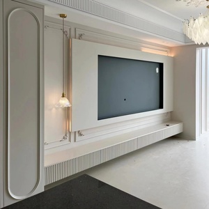 Customizable Dimensions Modular Built-in <b>TV</b> <b>Wall</b> <b>Unit</b> Cabinet-Eco-Friendly Durable Wood Living Room Furniture - Product Image 1