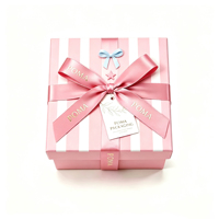 Caja de Regalo de Papel Kraft Personalizada con Cinta Rosa, Caja de Regalo Gruesa y Reciclable para Regalos Corporativos y Venta al por Menor