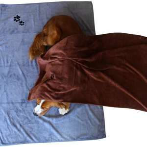 Serviette de bain pour chien super absorbante et à séchage rapide avec fonction antimicrobienne, logo brodé, vente en gros, serviettes pour animaux de compagnie en microfibre personnalisées - Product Image 1