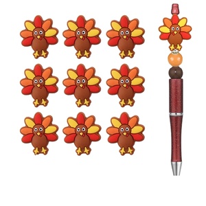 Cuentas de silicona Acción de Gracias pavo bebé dentición mordedor DIY collar con cuentas pluma llavero Accesorios - Product Image 2