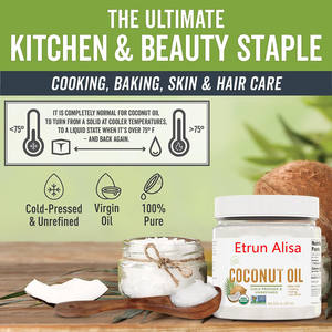 <span class=keywords><strong>Olio</strong></span> <span class=keywords><strong>di</strong></span> <span class=keywords><strong>Cocco</strong></span> Vergine <span class=keywords><strong>Biologico</strong></span> Puro al 100% Pressato <span class=keywords><strong>a</strong></span> <span class=keywords><strong>Freddo</strong></span>, Grado Alimentare, Vegano, per Cucinare, Cuocere e Insalate, Etichetta Privata Personalizzabile - Product Image 3