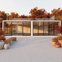 Maison préfabriquée moderne à un étage en conteneur, montage rapide, modulaire, en verre, solution complète mobile, boutique de vente au détail, kiosque
