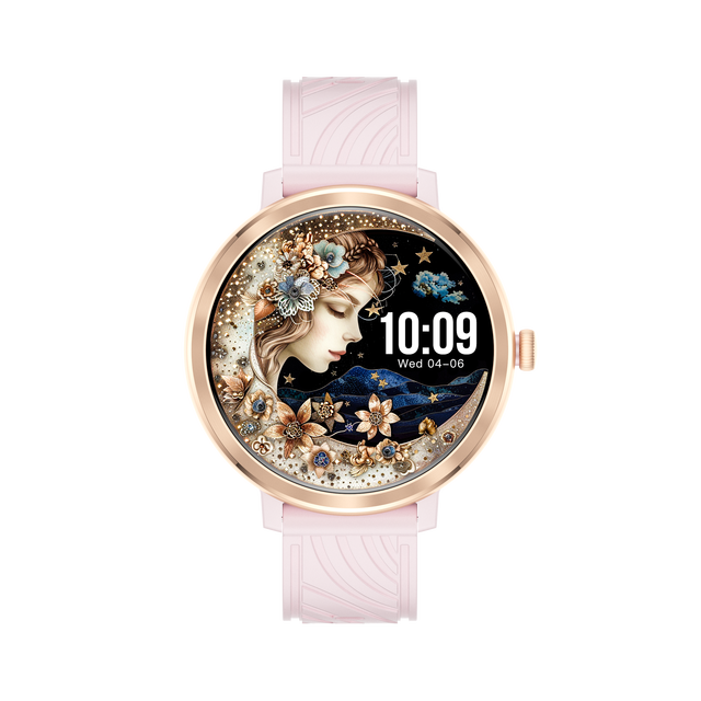 Women's New 1.19 Inch Double Straps Smartwatch Fitness Health Tracker Sleep Bracelet BT Call Features-Stainless Steel Gold