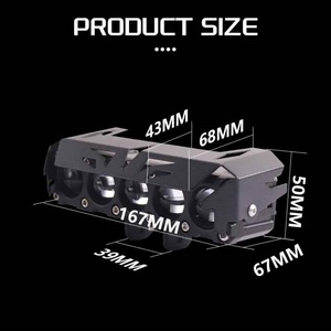 ไฟหน้ารถยนต์ Sanvi High Quality S005 Five Eye Spotlight LED สำหรับขับขี่ หลอดไฟใหม่ สีขาวเหลือง ไฟมอเตอร์ไซค์แบบสองสี - Product Image 5