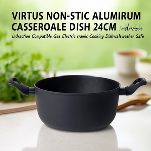 จานตุ๋นอลูมิเนียมเคลือบสารกันติด (24 ซม.) VIRTUS สีแอนทราไซต์ รุ่น CS480242910001 - Product Image 3