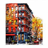 Peinture à l'huile numérique moderne STAR T Paysage de New York 40x50cm Peinte à la main DIY Peinture acrylique sur toile Imperméable Écologique
