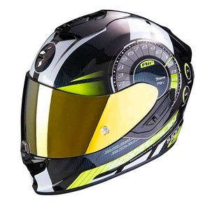 Casco Integrale Scorpion Exo 1400 Air Bianco Giallo Nero L in Fibra Composita per Moto - Product Image 1
