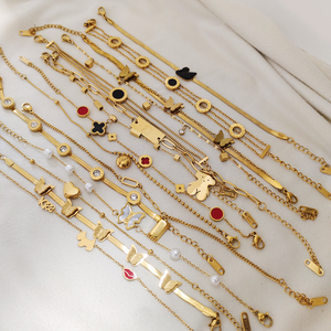 XIXI marchio di dichiarazione impermeabile in oro placcato 18K in acciaio inossidabile misto accessori da <span class=keywords><strong>donna</strong></span> trifoglio gioielli di moda braccialetti a catena - Product Image 6