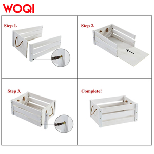 WOQI commercio all'ingrosso di Design moderno casse di legno vari libri di frutta di stoccaggio Desktop di nozze supermercato scatole di stoccaggio in legno - Product Image 2