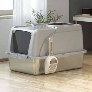 OEM 최고 판매자 친환경 금속 애완 동물 쓰레기통 이지 클린 20L 빅 사이즈 스테인레스 스틸 고양이 쓰레기 팬 미끄럼 방지 내부 공간 - Product Image 5