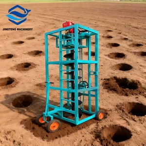 استخدام حديقة البنزين آلة مثقاب التربة الأرضية مقطورة متنقلة نوع آلة حفر حفرة - Product Image 1