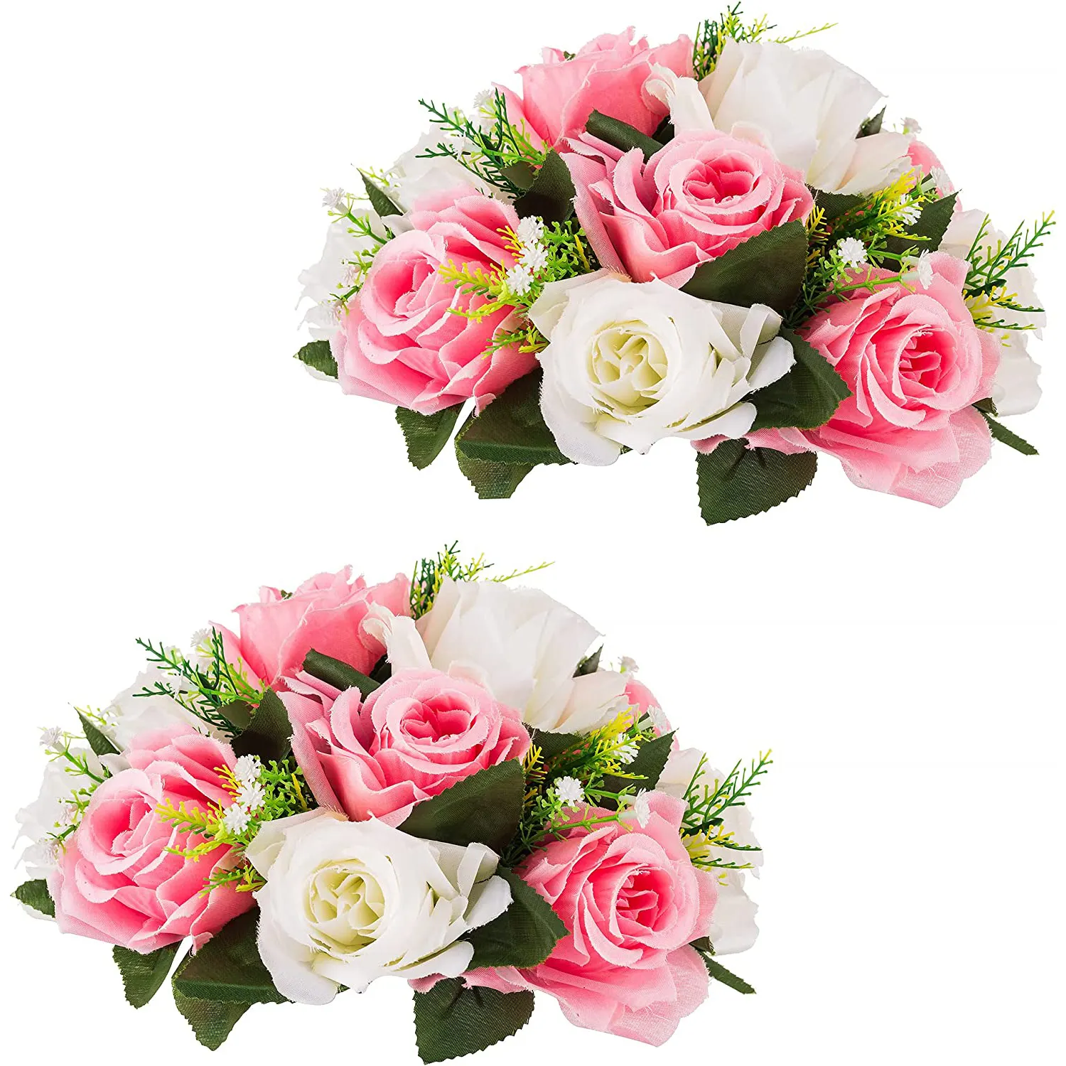 Flower Balls Wedding Rose Centerpieces Fake Flowers with Base Kissing Balls Decor Artificial Floral Arrangements Flower Bouquet