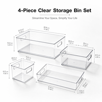 Boîtes de rangement empilables transparentes avec poignées pour l'organisation de la coiffeuse, du comptoir, de l'armoire et de la cuisine