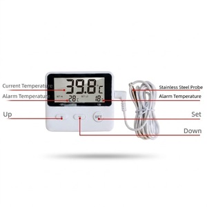 Digitale koelkast- en vriezerthermometer met <span class=keywords><strong>alarm</strong></span> voor hoge en lage temperaturen, bedrade sensor voor koude opslag en reptielen terrarium - Product Image 3