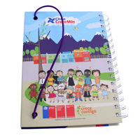 Carnet de planification mensuel, hebdomadaire et quotidien de luxe personnalisé, reliure spirale, cahier avec bande élastique, couverture rigide, impression de journal