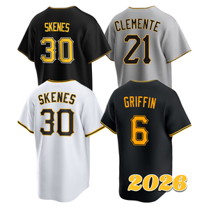 Maglia da Baseball Uomo 2026 Paul Skenes Cucita Roberto Clemente Konnor Griffin S-3XL Spedizione Veloce - Product Image 1