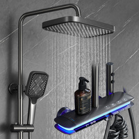 Ensemble de douche de luxe en laiton avec mitigeur de douche pluie piano et affichage LED pour hôtel et maison