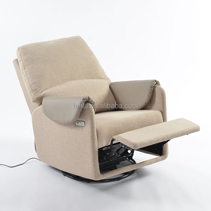 Sillón Mecedora Giratorio Tapizado Moderno con Respaldo Alto para Guardería - Product Image 1