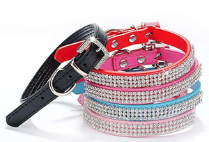 Cross-border nieuwe fluwelen polyester supervezel hondenhalsband met glitterdiamant stickers voor katten & honden - Product Image 4