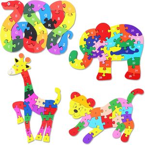 Puzzles en bois en gros pour enfants, puzzles de 26 lettres, jouets populaires, puzzles en bois à assembler - Product Image 1