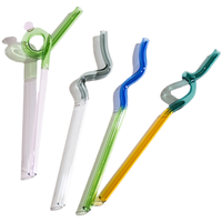 Nouveau design pailles en verre pailles réutilisables colorées cotillons