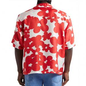 2025 chemise décontractée à manches courtes en satin imprimé sur mesure pour hommes conception anti-rides respirante tailles XXL-Service OEM - Product Image 2