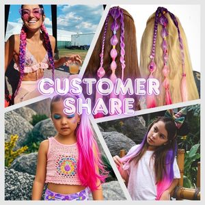 Estensioni per Coda di Cavallo Sfumate da 20 Pollici con Elastico, da <span class=keywords><strong>Viola</strong></span> a Rosa, <span class=keywords><strong>Capelli</strong></span> Sintetici per Donne - Product Image 2